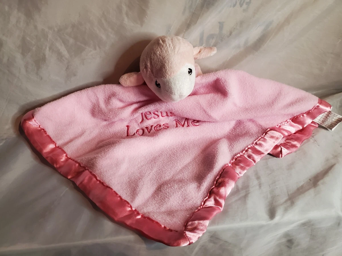Precious Moments 2010 Plush Satin Baby Security Blanket Lamb Pink