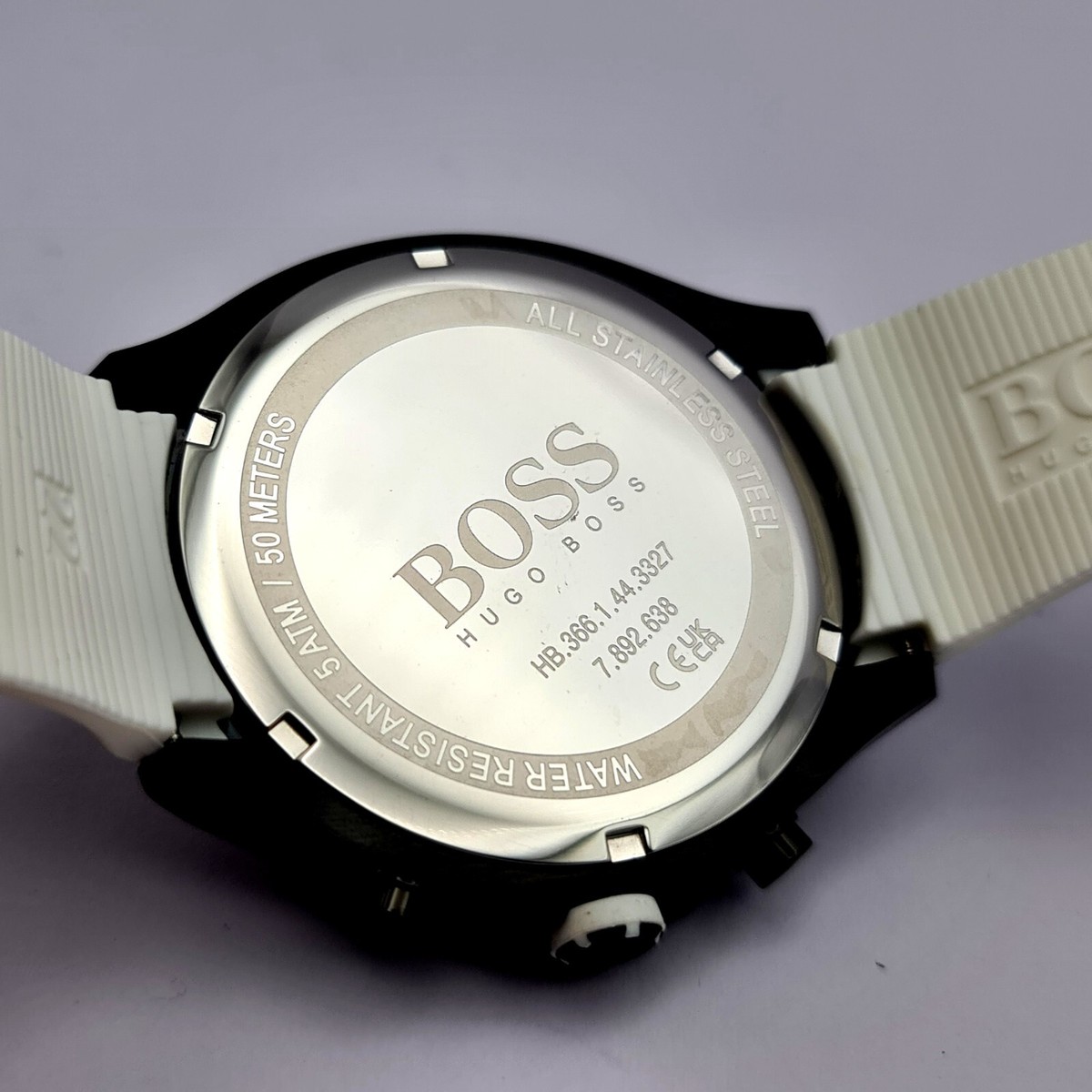 NEW GENUINE BOSS VELOCITY HB1513718 BLACK WHITE RUBBER STRAP MEN'S WATCH GIFT - Foto 8