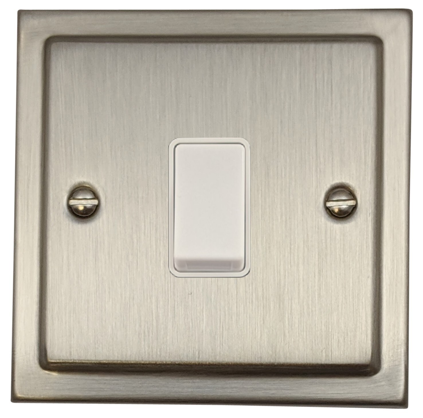 G&H TSN1W Trimline Plate Satin Nickel 1 Gang 1 or 2 Way Rocker Light Switch