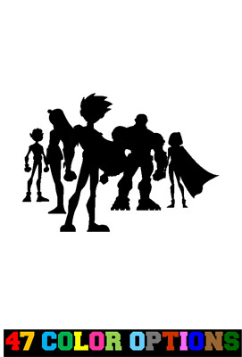Vinyl Decal Truck Car Sticker Laptop - DC Teen Titans Go Robin Raven Team v2