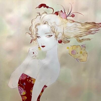 FF6 B2 ポスター FINAL FANTASY VI Promo Poster B2 Size Yoshitaka Amano Square Era F