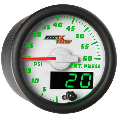 #ad MaxTow 60 PSI Exhaust Drive Pressure Gauge w Hose Sensor White Dial Green LED $69.97