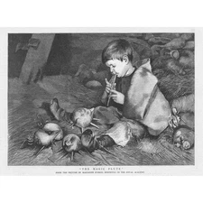 MARIANNE STOKES The Magic Flute - Antique Print 1887