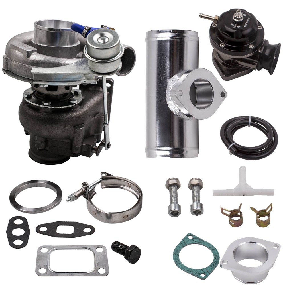 Universal  Turbocharger T3 T04E Trim 74.2 V-band Oil cool + Blow Off Valve