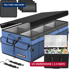 Trunk Organizer with Cooler For SUV Car Trunk, XXL with Cooler Bag Blue