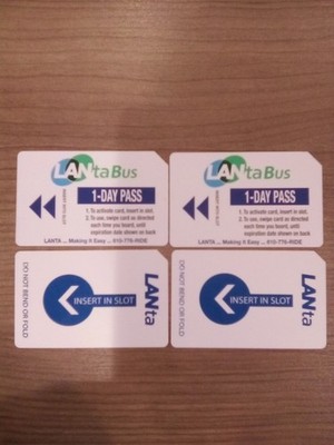 Vintage LANTA ~ Lehigh and Northampton Transportation Authority Bus Passes ~ 4pk