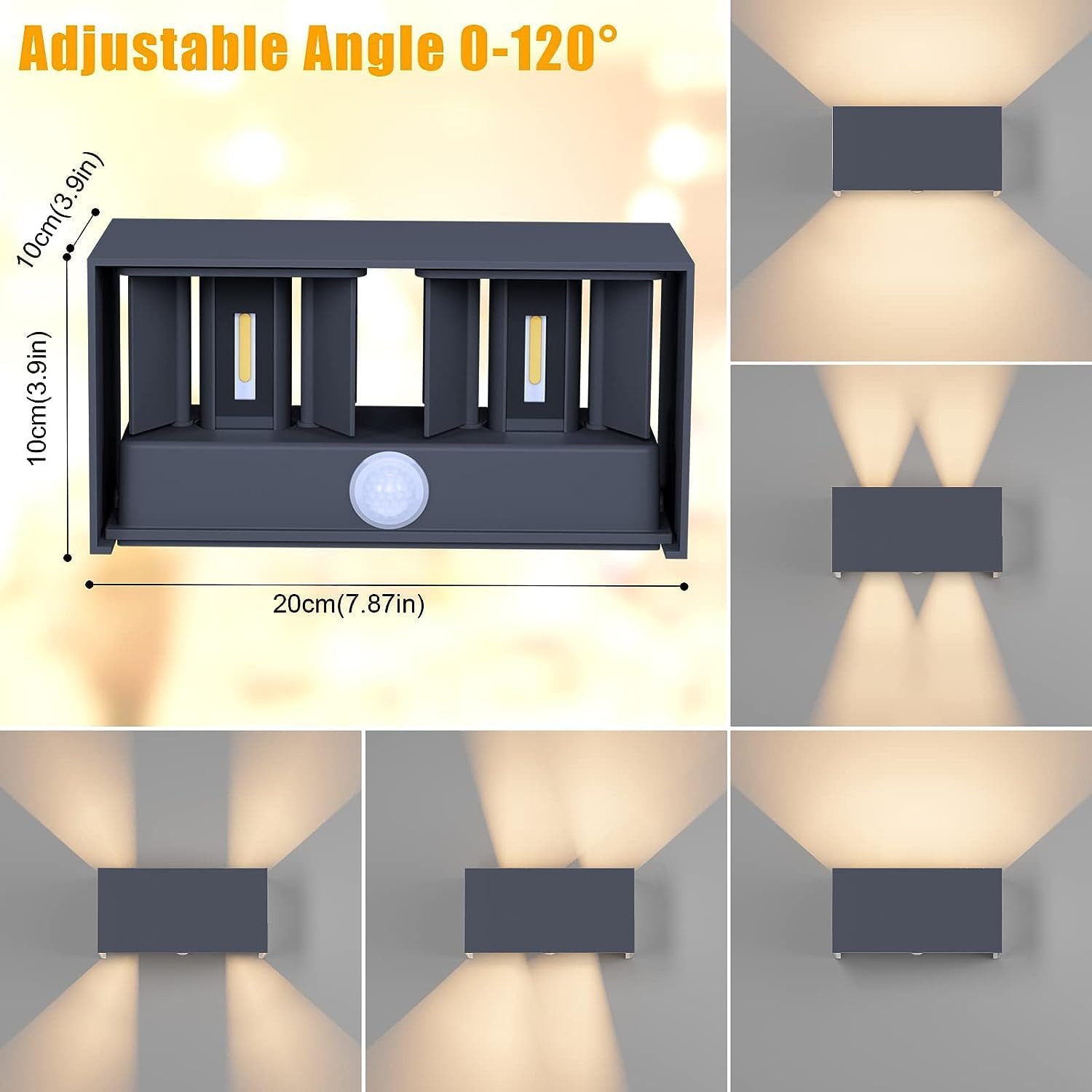 Applique Esterno LED 24W con Sensore: Set 2 Lampade Parete IP65 3000K - 2