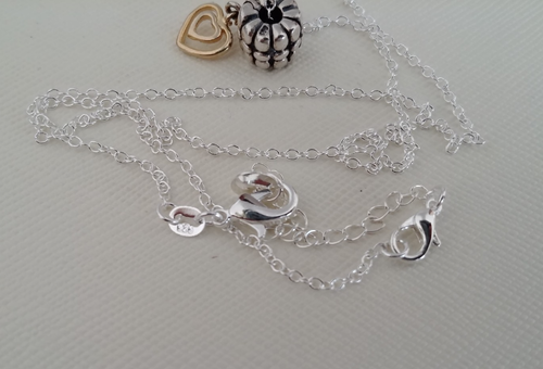 Pandora Sterling Silver Gold Hearts 3D Clip Charm Pendant Bead Necklace 18/20 - Picture 21 of 23