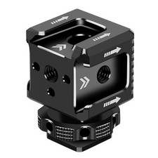 Three Head Hot Shoe Mounting Base Durable Aluminum Alloy Design for Photography