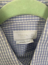 Prada Men's shirt, made in Italy size 40, 100% cotton, color blue and white stri