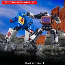 DR.WU DW-E02B MONITOR OFFICER&DW-E16T TWINHORN MINI ROBOTS 6CM SIZE WITH BOX