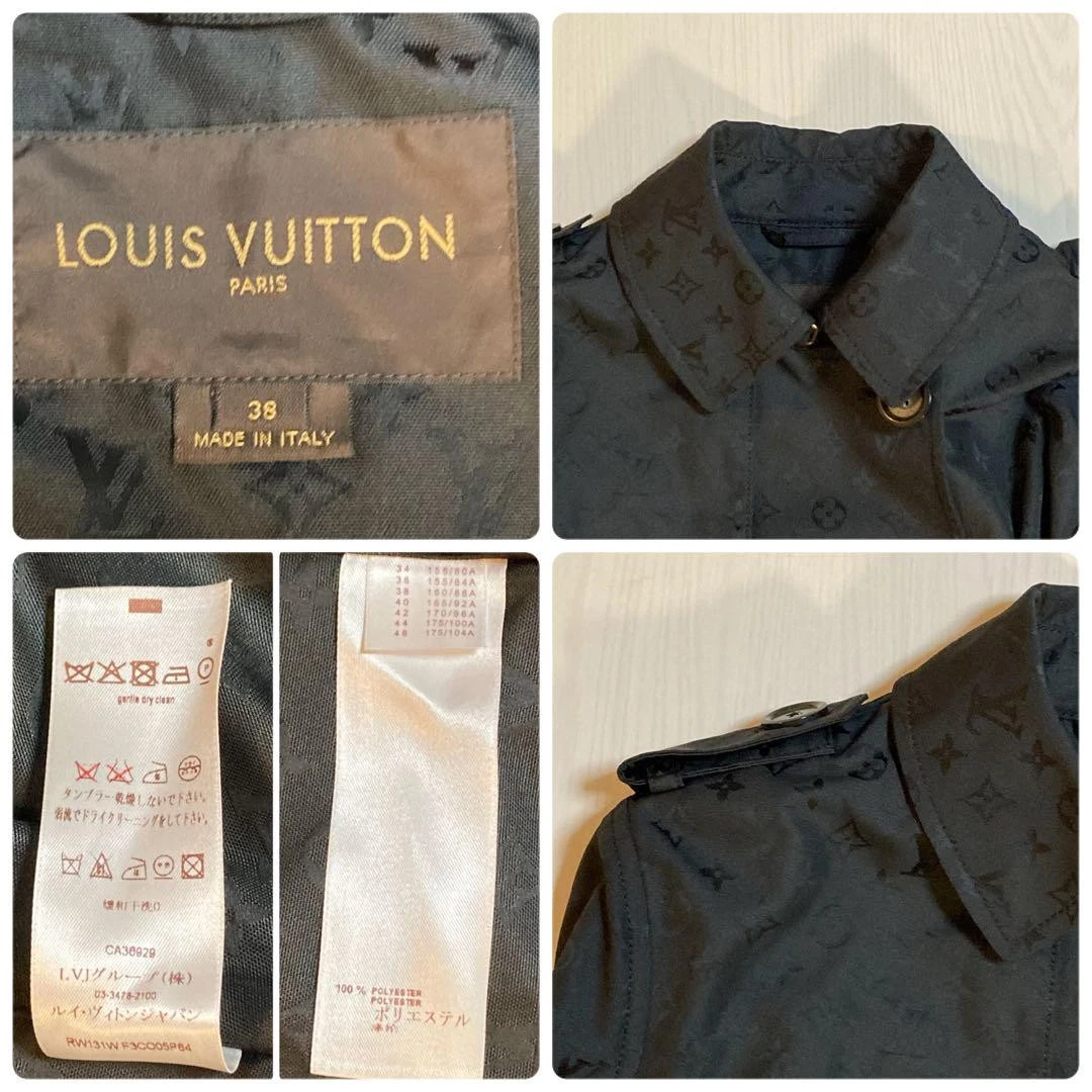 LOUIS VUITTON（LV） Louis Vuitton Monogram Trench Cappotto Giacca Nero 38