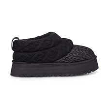 UGG TAZZ VILLA KNIT BLACK TEXTILE PLATFORM WOMEN'S SLIPPERS SIZE US 12/UK 10 NEW