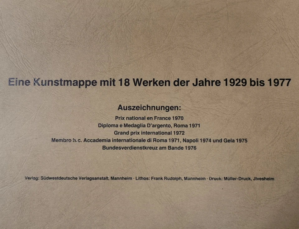RUDI BAERWIND Kunstmappe mit 18 Werken 1929-1977 handsigniert 15 Kunstdrucke - Bild 3 von 4