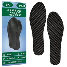 Carbon Fiber Insoles, Rigid Carbon Fiber Shoe Insert 1Pair for Pain Relief  Inj