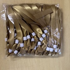 100Pcs Disposable Satin Cloth Wristbands Adjustable Event Wrist Bands Gold