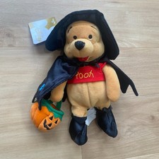 NWT Disney Store Halloween Witch Winnie the Pooh Bean Bag 8" Plush VTG