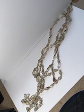 Sea Shell Cowrie Hanging Plant Holder Boho MCM Tiki Vintage Tiered 27”, 1970’s