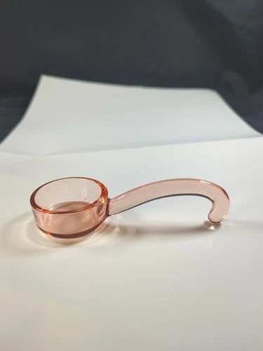 Vintage MCM 5” Pink Depression Glass Mayonnaise Condiment Spoon Ladle Scoop Rare