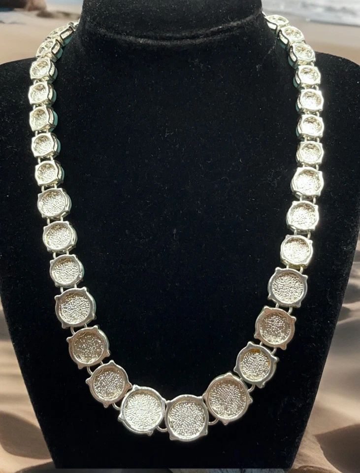 Collar Ralph Lauren Imitación Turquesa Tono Plateado Ajustable 18.5 Pulgadas J17 Foto 4 de 4