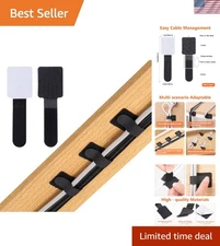 Efficient Cable Management with 50 Adhesive Hook & Loop Ties for Any Environment