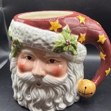Susan Winget 3D Ceramic Santa Claus Mug Christmas Certified International