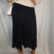 Old Money Lux Christian Dior 100 Silk Midnight Navy Vintage Skirt Style 67438