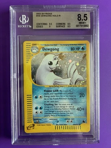 Pokemon Dewgong H6/H32 H06 Skyridge Holo Rare Double SWIRL Beckett BGS 8.5 PSA