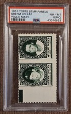 1961 Topps Stamps Panel Willie Mays Sherm Lollar Giants Baseball Card PSA 8 MC
