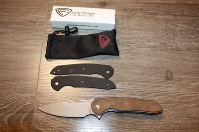 Ferrum Forge Stinger Knife Original Black G10 Scales and w/Custom Micarta Scales