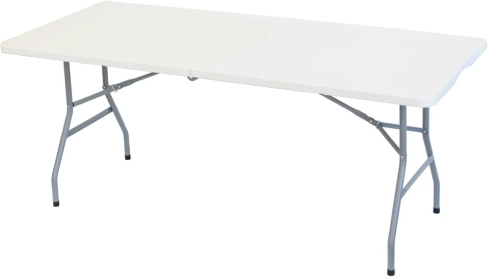 6ft 1.8m Folding Heavy Duty Catering Trestle Party Garden Table + Carry Handle - Image 3 of 4