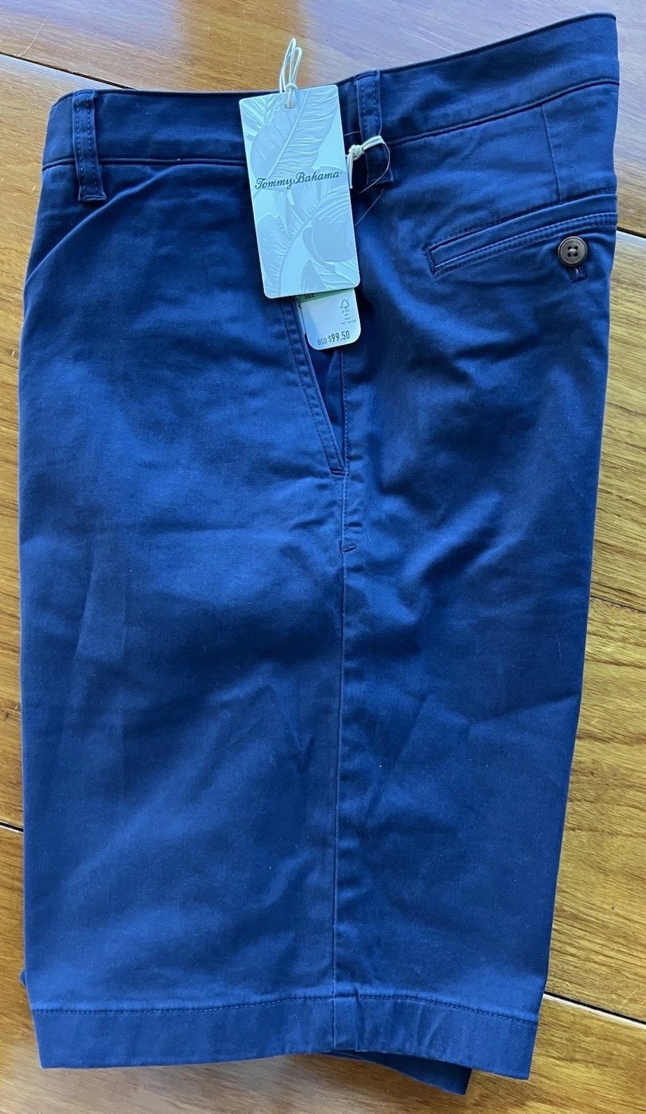 Tommy Bahama Men's Boracay 36 X 7 Shorts Chino Maritime Blue Flat Front NWT $99