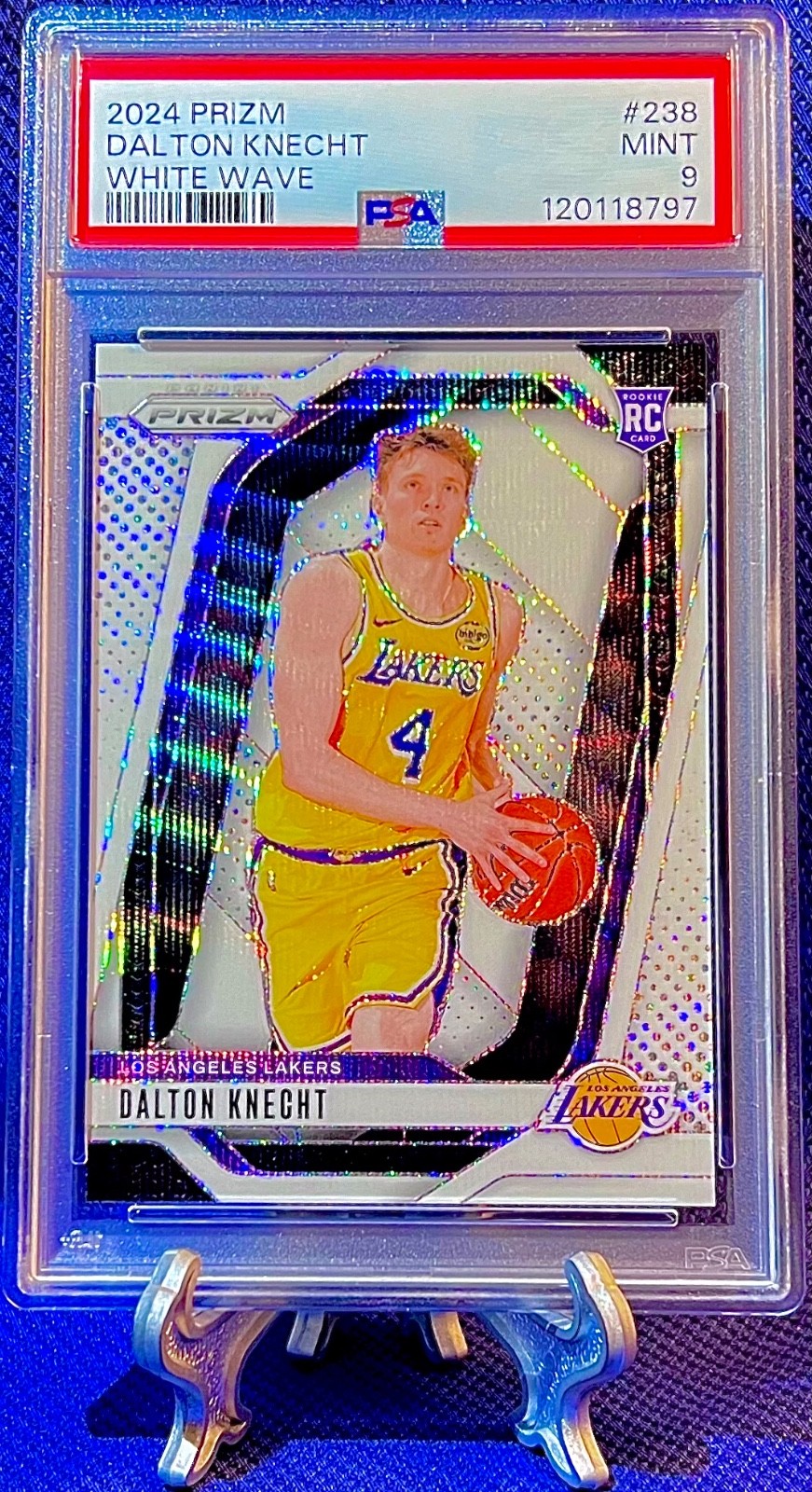 2024 Panini Prizm SSP White Prizm Dalton Knecht RC #36/38 #238 PSA 9 MINT LAKERS