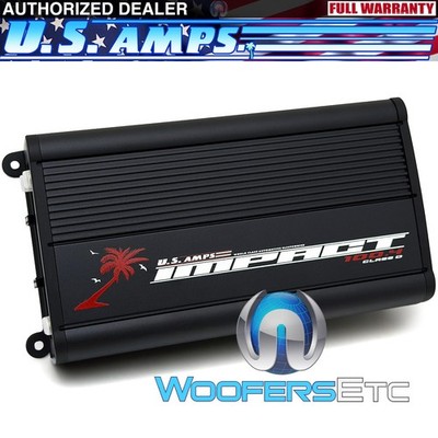 US AMPS IMPACT-100.4 4-CHANNEL 720W RMS COMPONENT COAXIAL SPEAKERS AMPLIFIER NEW