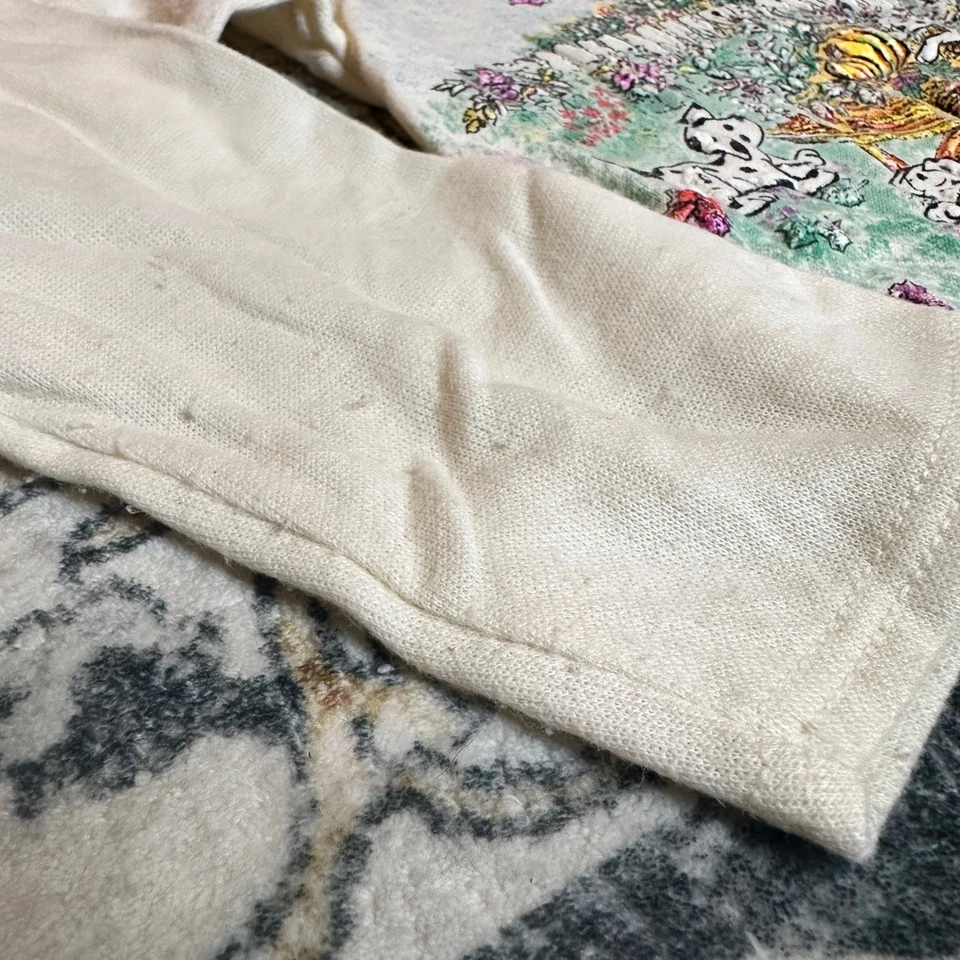 VTG 90s Basic Editions Girls 6X Acrylic Mockneck Dalmatian Puppies Garden Scene - Image 3 of 4