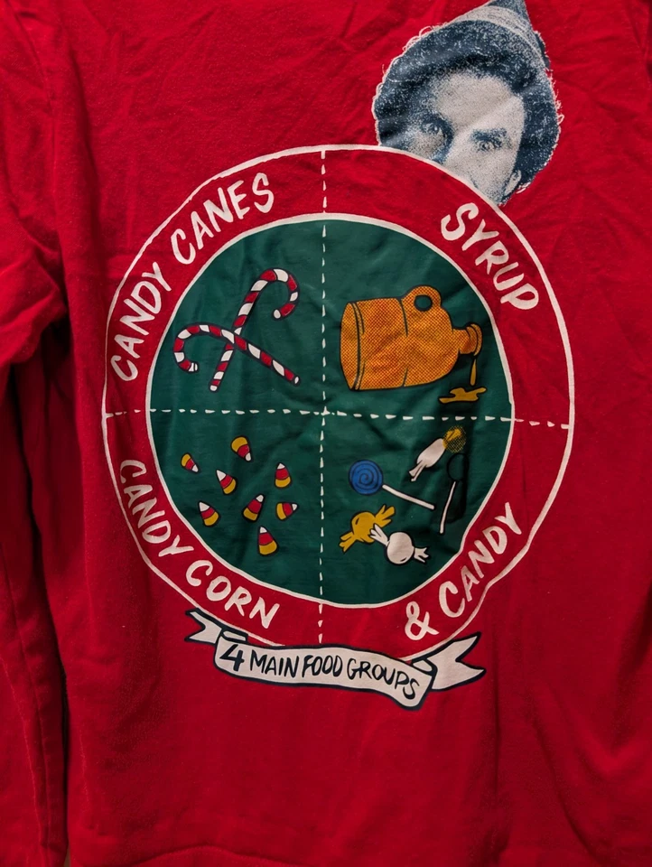 Camiseta Manga Larga GAP Buddy ELF THE MOVIE - 4 Grupos Principales de Alimentos Talla M Mediana 8 Foto 2 de 4