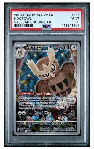 2024 POKEMON SVP EN-SV BLACK STAR PROMO #141 NOCTOWL PSA 9 GRADED MINT