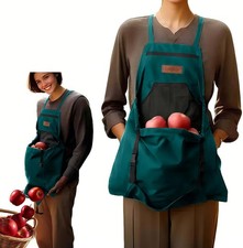Gardening Apron with Harvesting Pouch for Women/Men, Adjustable Cross Back  