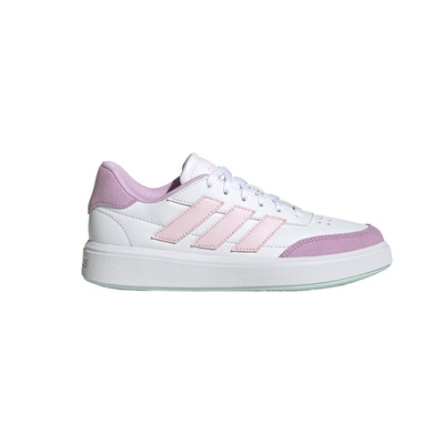 adidas Courtblock Lace Up  Youth Girls Pink, White Sneakers Casual Shoes JH8566