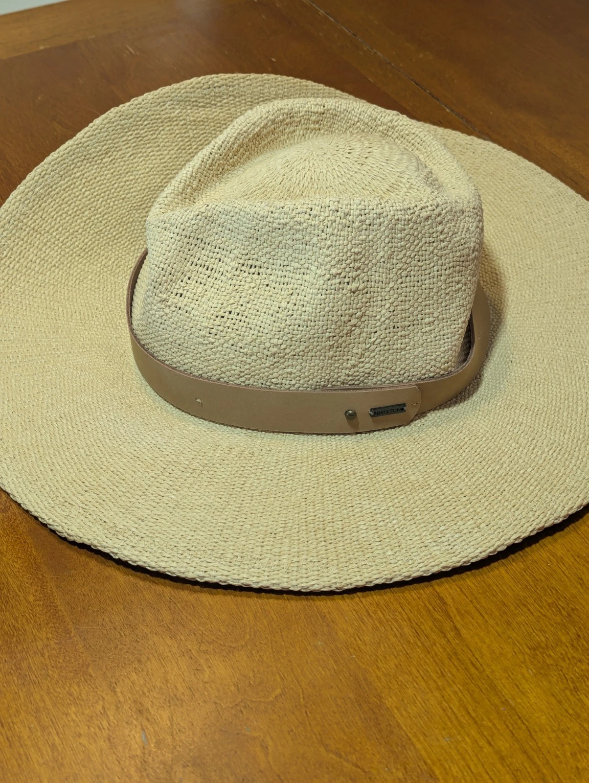Brixton Eleanor Straw Hat NWT Natural Tan Wide Brim Sun Fedora Boho Large 60cm