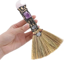 Rose Quartz Witch Broom - Witchcraft Supplies Mini Witches 