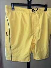 NWT Roundtree  Yorke Yellow Swim Trunks Mesh Lined XL 10" inseam
