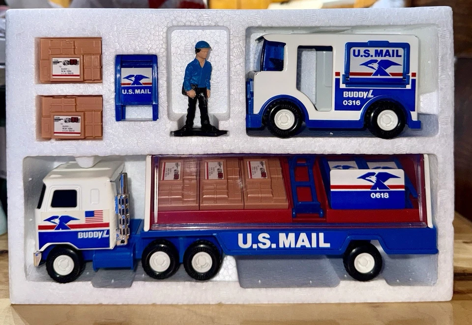Vintage 1981 Rare Buddy L Pressed Steel US Mail Set #668 Brand New - Image 2 of 4