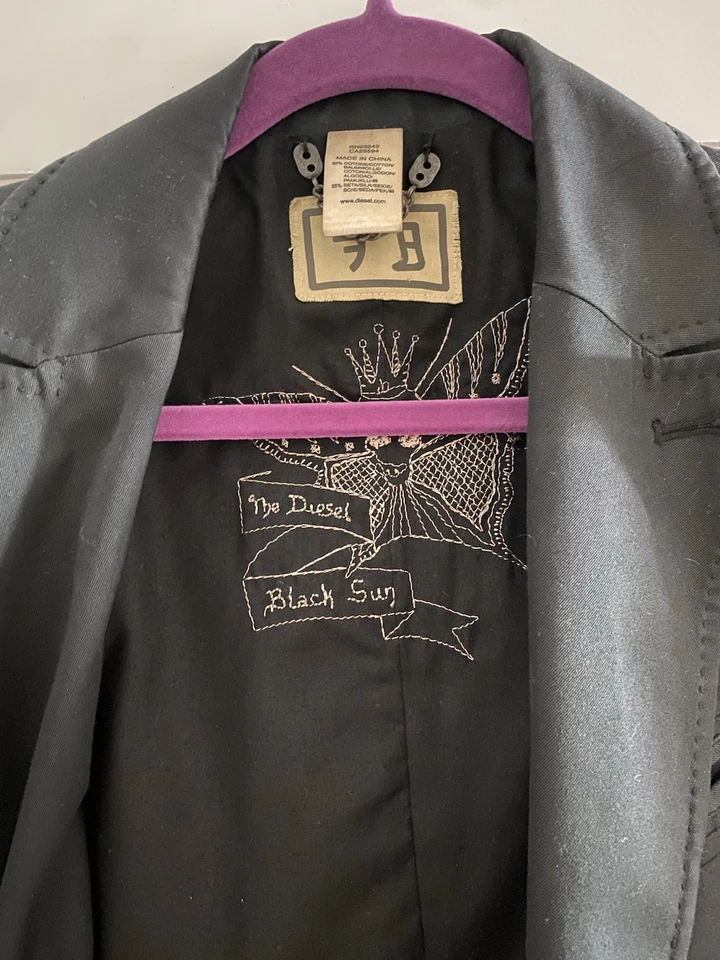 Blazer vintage Diesel negro para hombre talla L 100 % algodón con detalles increíbles Foto 2 de 4