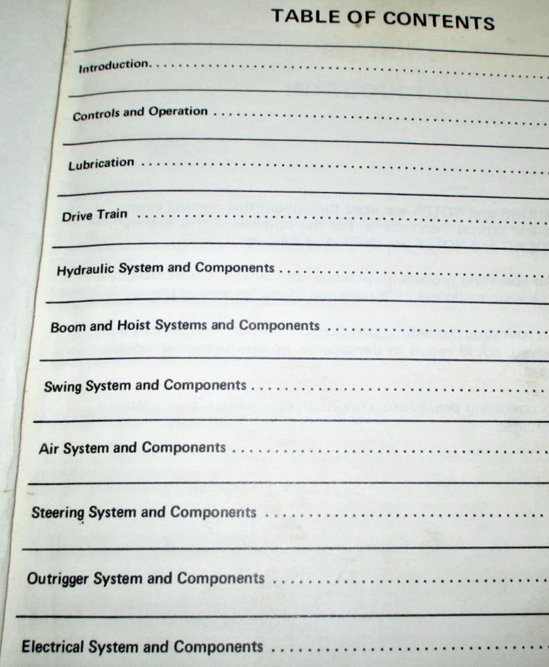 P&H Omega 40 Rough Terrain Crane Operators / Repair / Maintenance Shop Manual - Image 3 of 4