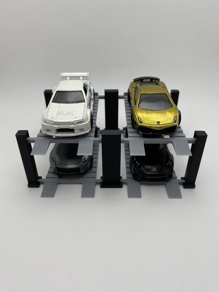 1:64 Scale 4 Post Lift 4 Car Garage Display 2 Tier For Diecast - Image 3 of 4