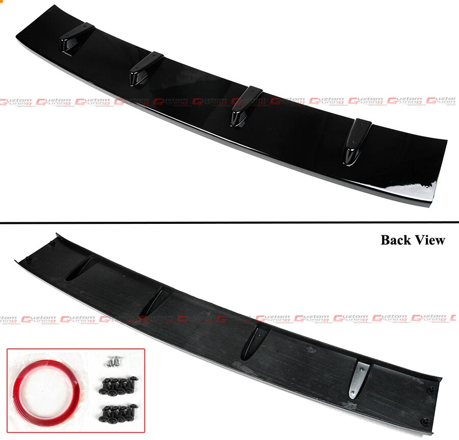 FOR 15-21 VW GOLF R GTI MK7 MK7.5 GLOSS BLACK V STYLE FRONT BUMPER LIP SPLITTER - Image 4 of 4