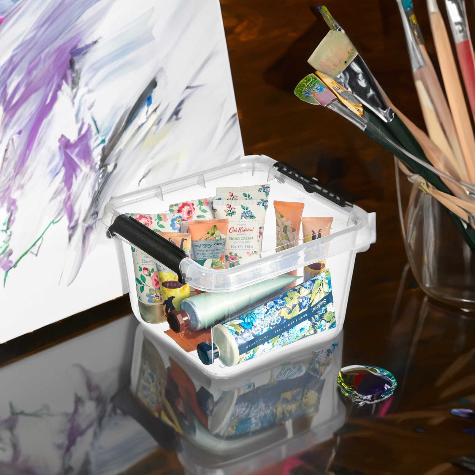 KooingTech Ölfarbe Palette Tasse Edelstahl - Doppelfach Für Terpentin & Farben Mit Deckel