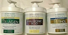 ADVANCED CLINICALS 3 x 16 oz Pack Spa sz COLLAGEN HYALURONIC COCONUT MANUKA