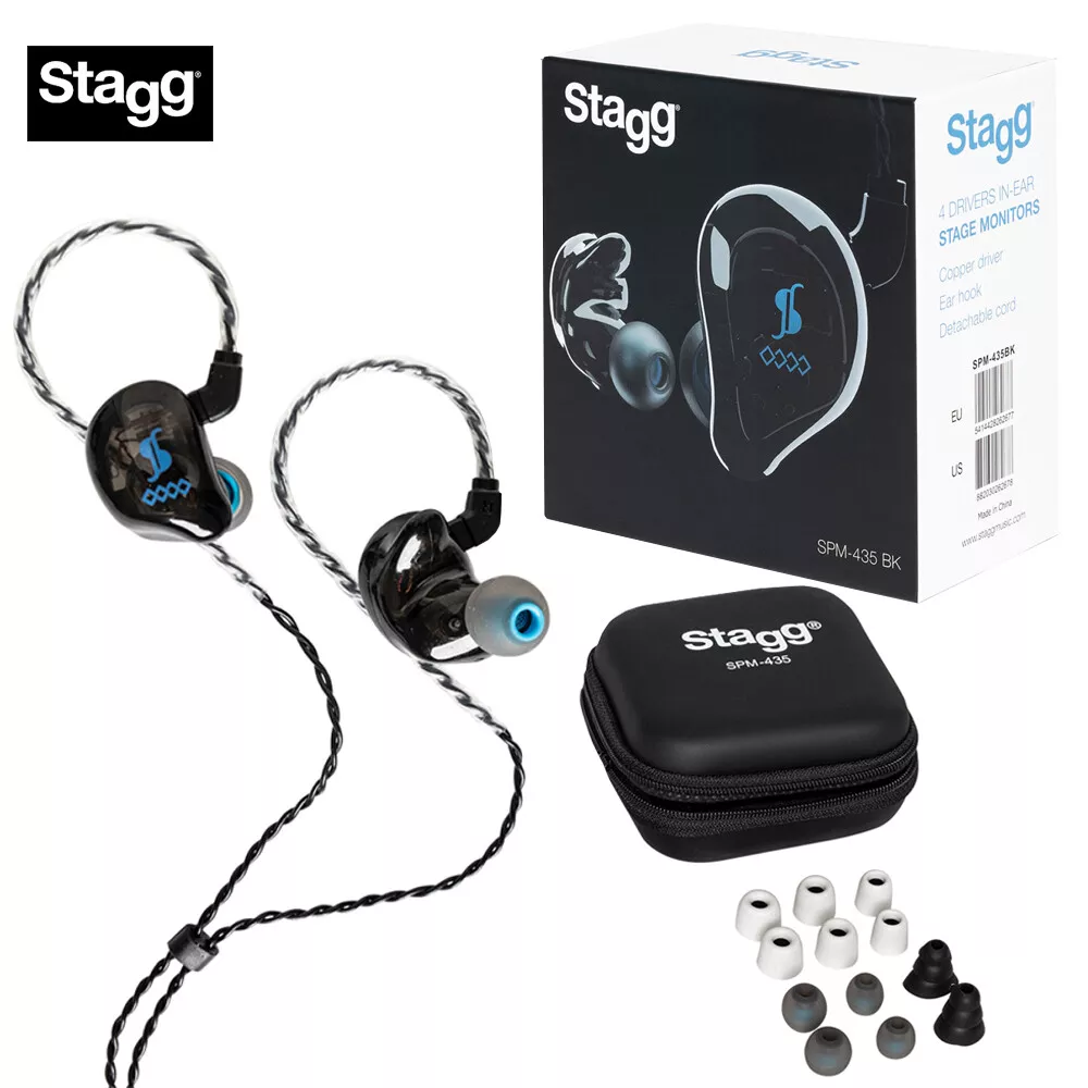 Stagg SPM 435 BK 4 Driver Sound Isolating In Ear Monitors Black